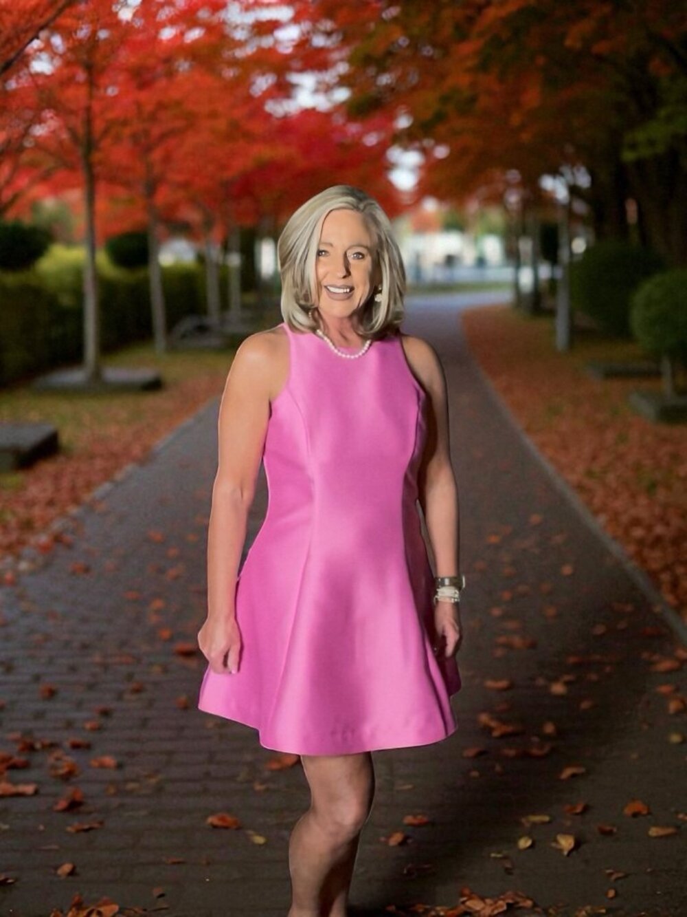 French Connection Structured Taffeta Mini Dress (Pink)